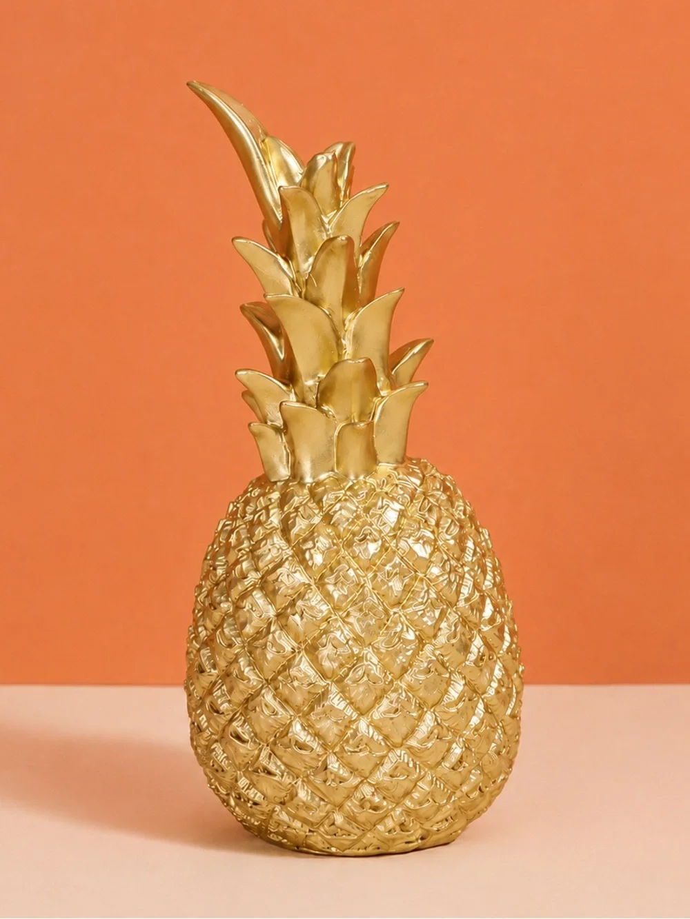 Gold Pineapple Decor Sculpture – 9” Metallic Pineapple Figurine, Home Accent